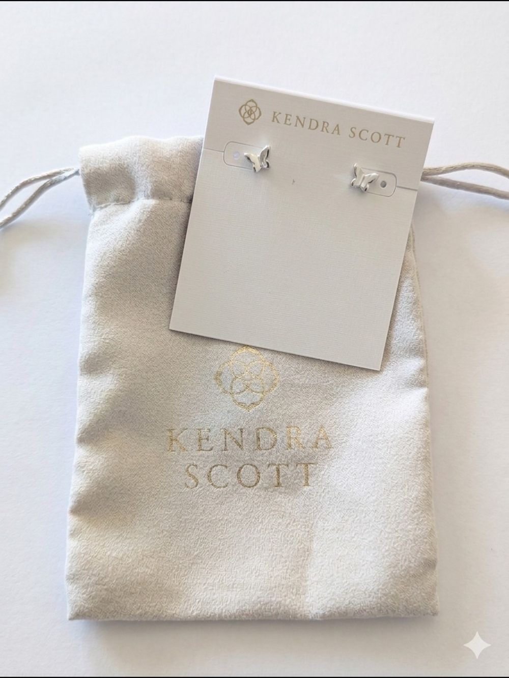 Kendra Scott Lillia Butterfly Stud Earrings, Silver - Like New!